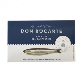 DON BOCARTE Filetes de anchoa del cantabrico en aceite de oliva 6-7 lomos lata 48 grs